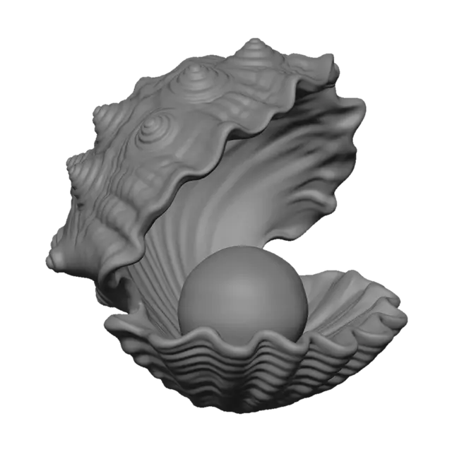 3D model for Prismatic Pearl in an Iridescent Shell