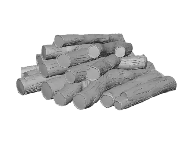 3D model for A pile of small wooden logs