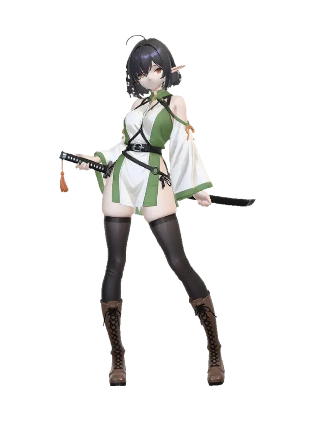Modèle 3D Emerald Blade Huntress - Range, généré par IA