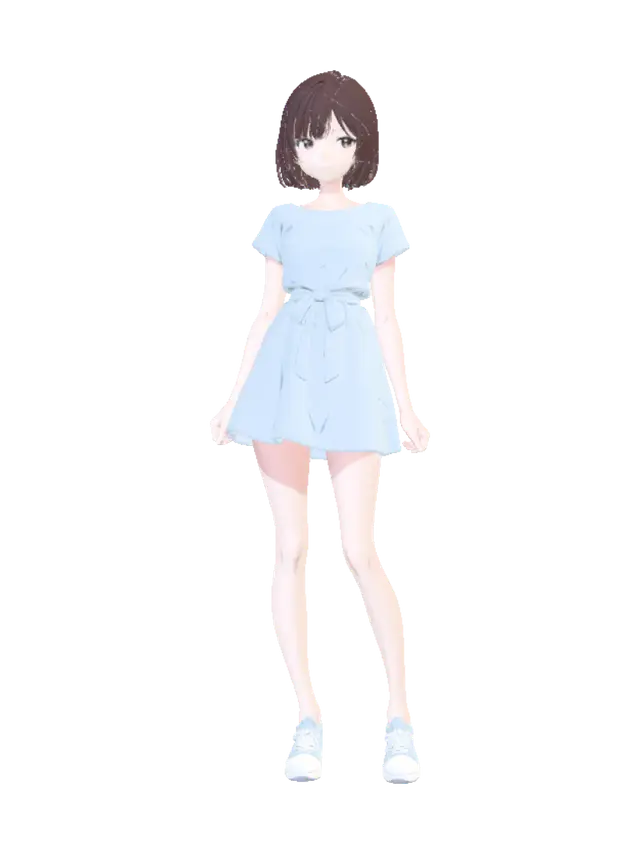 Sky Blue Stroll - Smooth 3D model, vytvořený pomocí AI