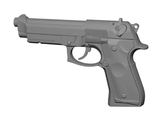 3D model for Black Semi-Automatic Pistol