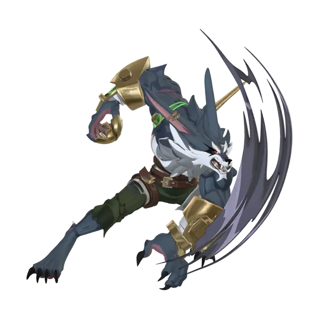 WARWICK 2XKO - Leagueoflegends 3D model, vytvořený pomocí AI