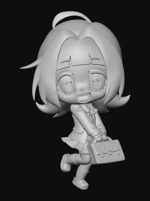 3D model for Chibi Schoolgirl with Briefcase