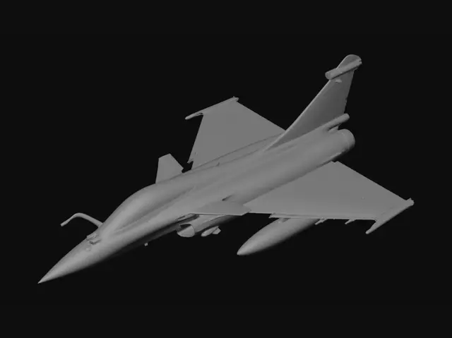 3D model for Two-Seat Fighter Jet in Flight