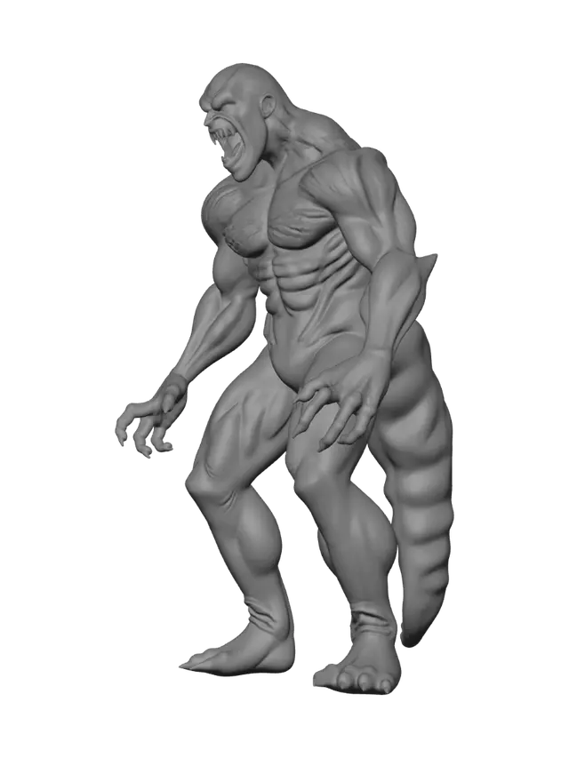 3D model for монстр мутант без одной конечности, в крови, расчлененный, реалистичный, устрашающий, огромный мутант