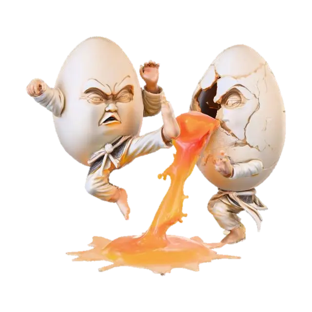 Egg Fight Showdown 3D model, vytvořený pomocí AI
