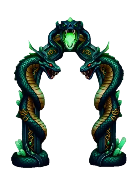 Serpent Gates 3D model, vytvořený pomocí AI