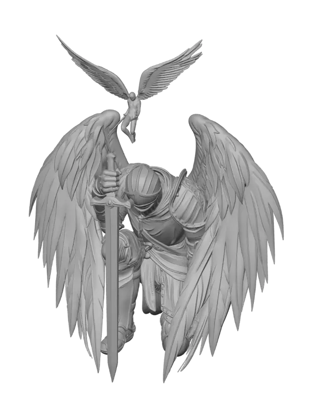 3D model for Kneeling Guardian Angel