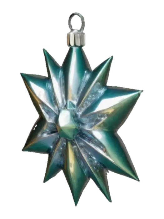 shiny christmas tree decoration - Sparkling 3D model, vytvořený pomocí AI