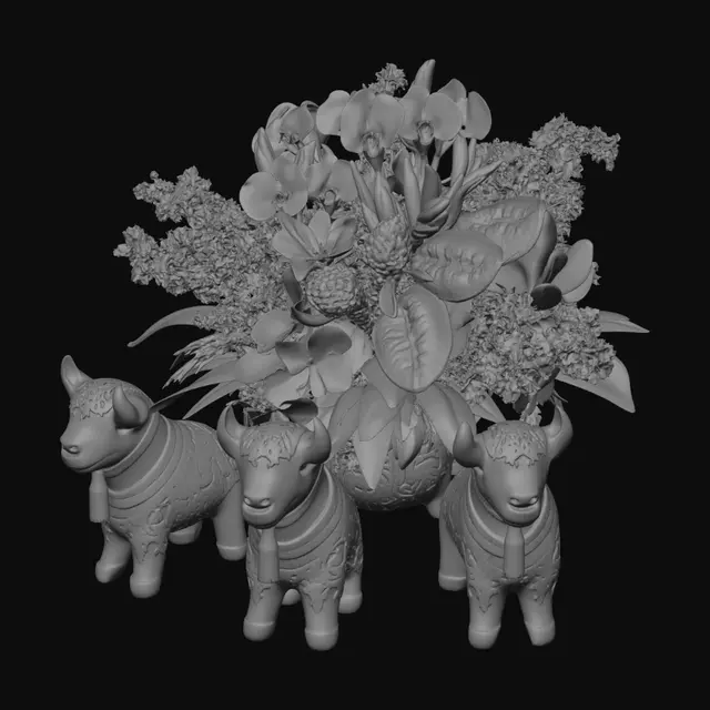 3D model for Blooms on Painted Horses
