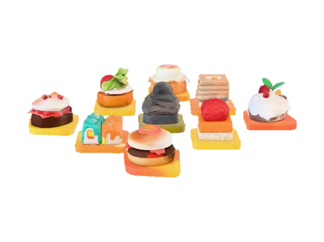 Sweet Delights Grid - Delicacy 3D model, vytvořený pomocí AI