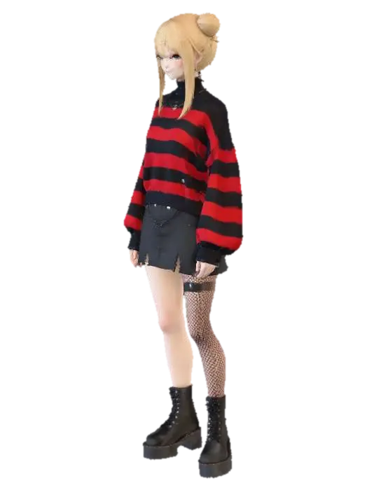 Stripes and Punk Style - Alternative 3D model, vytvořený pomocí AI