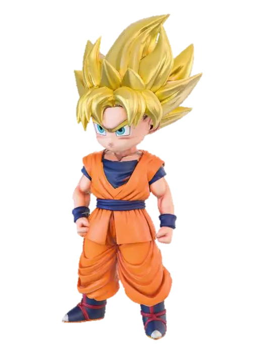 Chibi Super Saiyan Goku 3D model, vytvořený pomocí AI