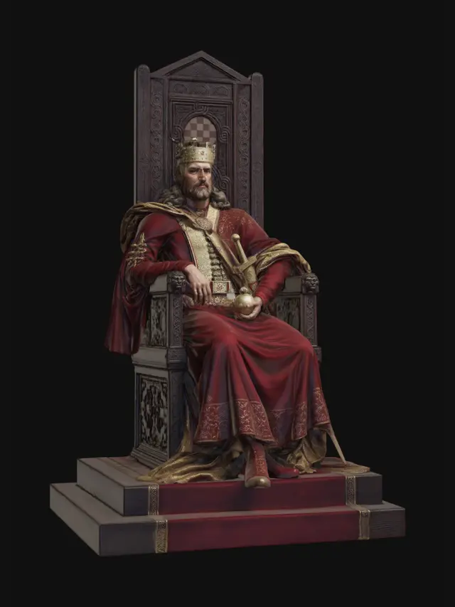3D model for Crimson King on the Ornate Throne