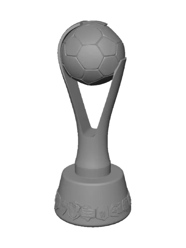 Shiny Soccer Trophy on a Green Field - Copa-3D-modell, genererad av AI