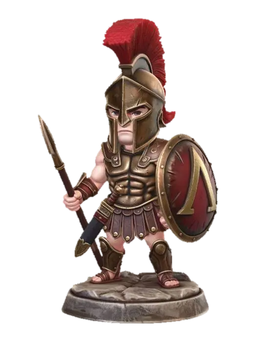 Alpha Spartan 3D model, vytvořený pomocí AI