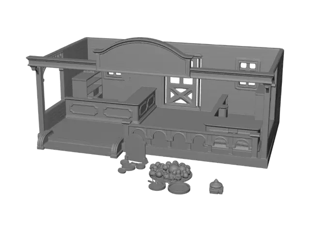 3D model for Pastel Café Diorama
