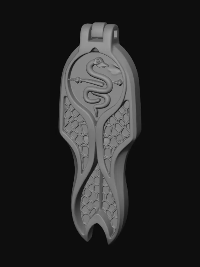 3D model for Snake Tongue Scooper Pendant