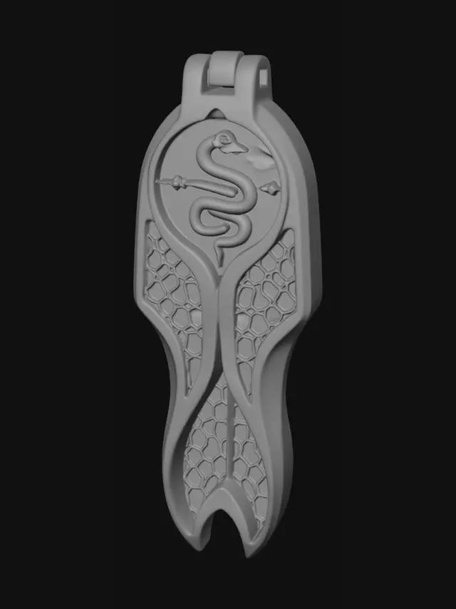 3D model for Snake Tongue Scooper Pendant
