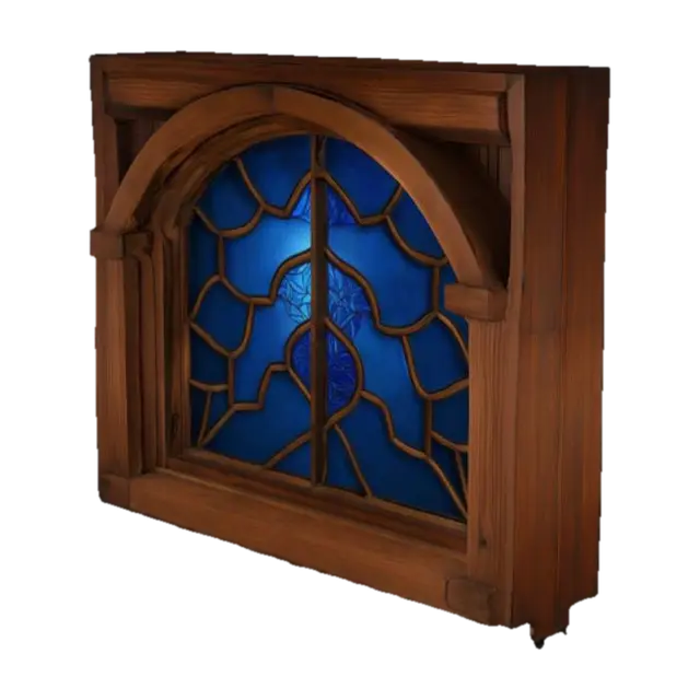 Blue Mosaic Window 3D-model, gegenereerd door AI