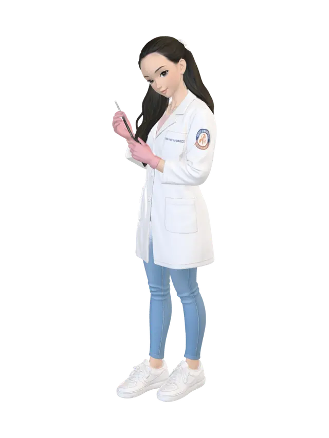 Curious Lab Scientist 3D model, vytvořený pomocí AI