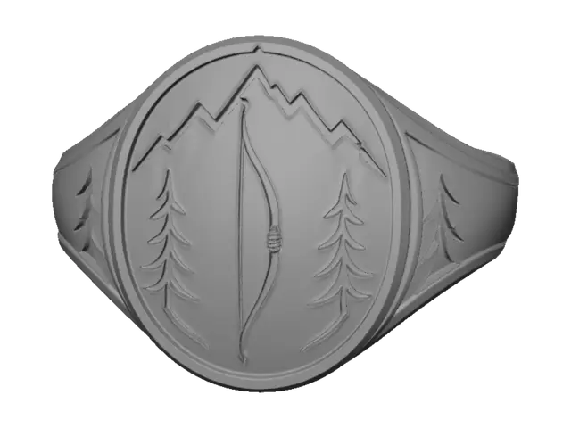 3D model for Mountain Pines Signet Ring