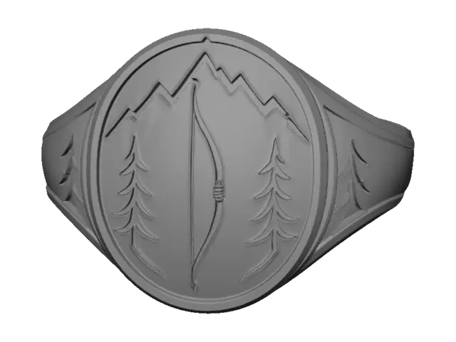 3D model for Mountain Pines Signet Ring