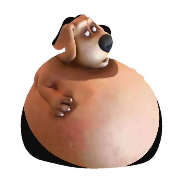 Fat dog 3D model, vytvořený pomocí AI
