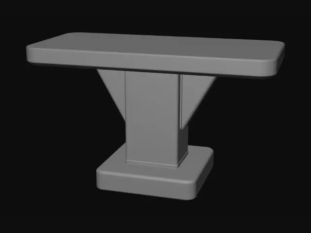 3D model for Teal Pedestal Table
