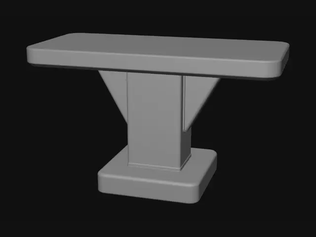 3D model for Teal Pedestal Table