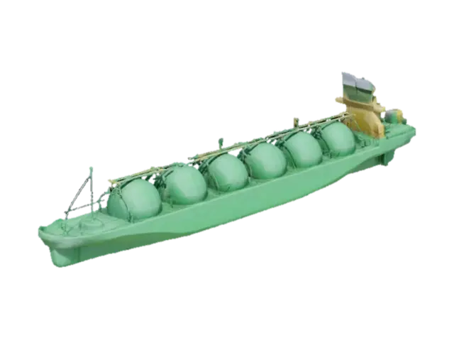 A green natural gas industrial ship - Vessels 3D model, vytvořený pomocí AI