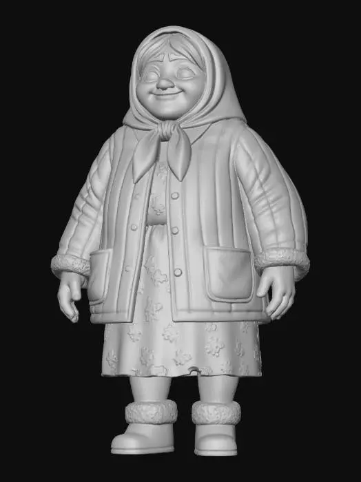 3D model for Grandmother in a Floral Coat