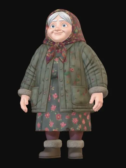 3D model for Grandmother in a Floral Coat