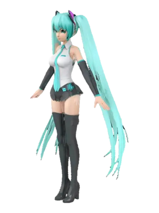 初音ミク - Hatsunemiku 3D model, vytvořený pomocí AI