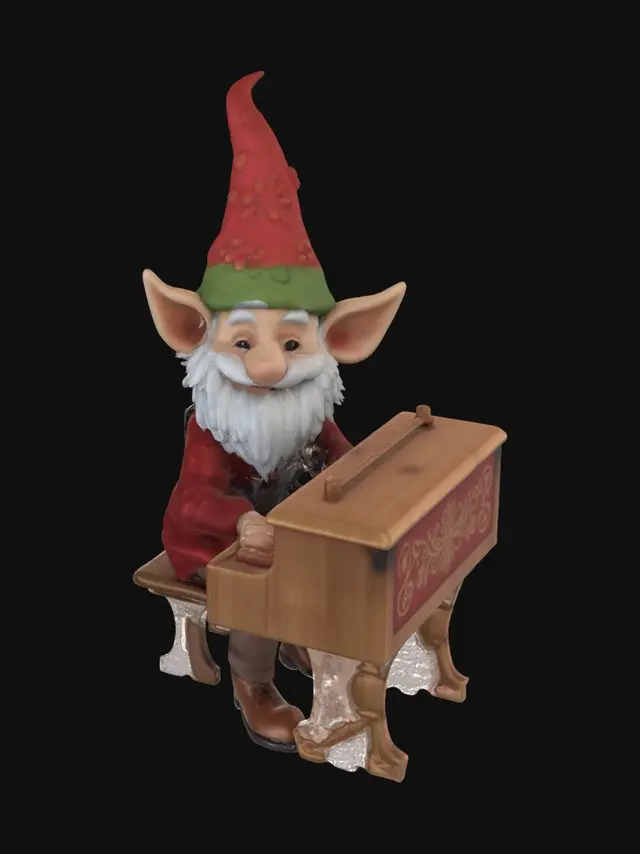 3D model for Gnomo che suona il pianoforte