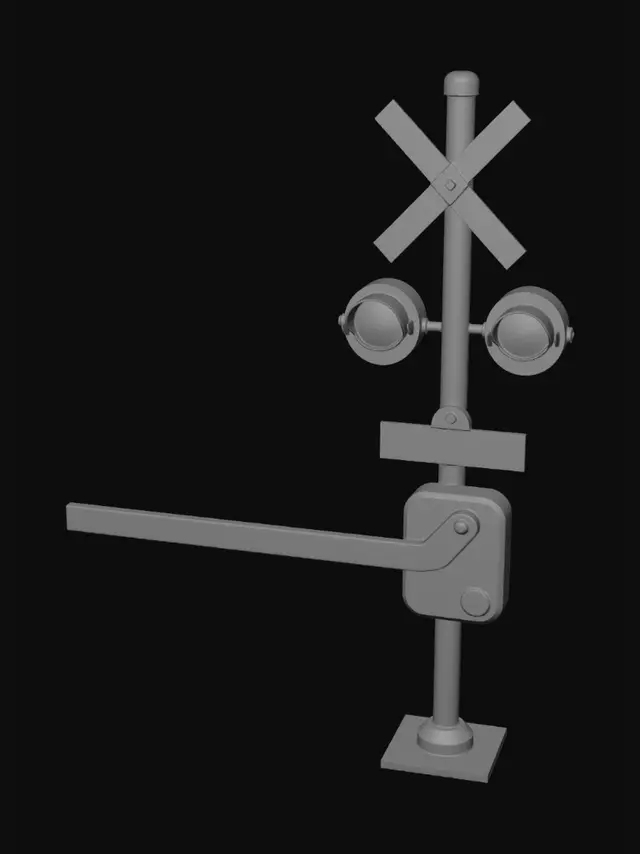 3D model for Railway semaphore signal with lever