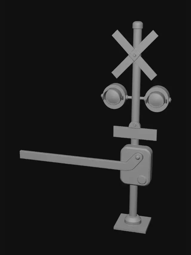 3D model for Railway semaphore signal with lever