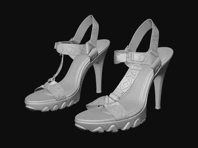 3D model for Geometric Strappy Platform Heels
