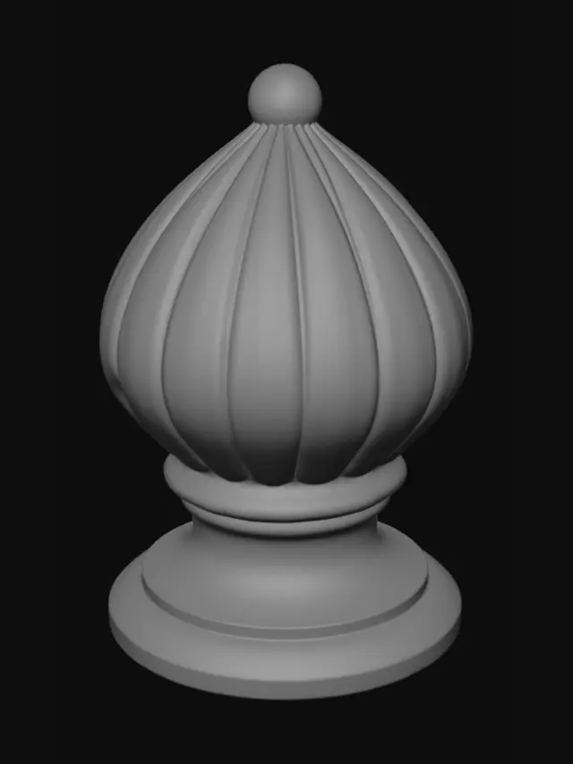 3D model for Golden onion finial