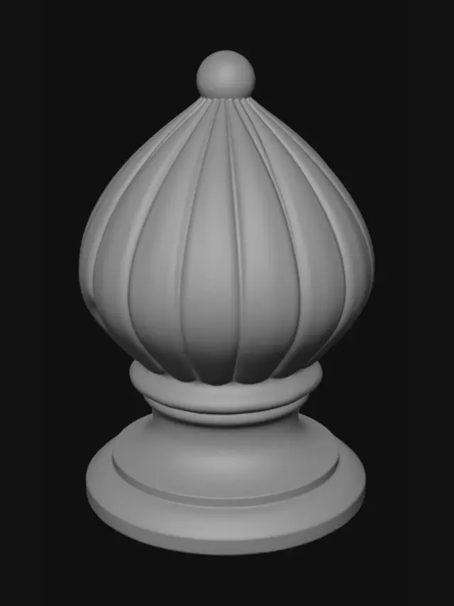 3D model for Golden onion finial