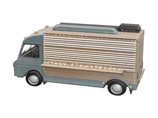 Weathered Food Truck - Foodtruck 3D model, vytvořený pomocí AI