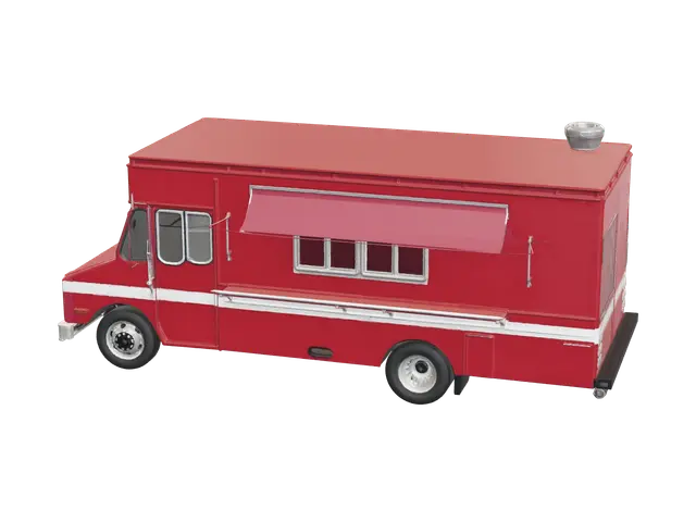 Food Truck - Cook 3D model, vytvořený pomocí AI