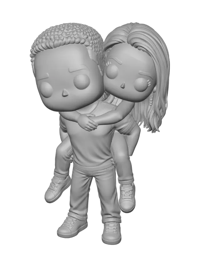 3D model for Piggyback Sweethearts