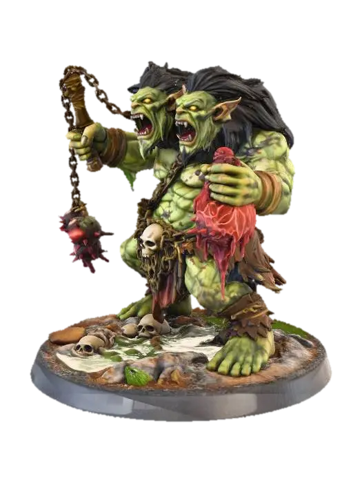 Two-Headed Ogre Warrior - Twoheaded AI 생성 3D 모델