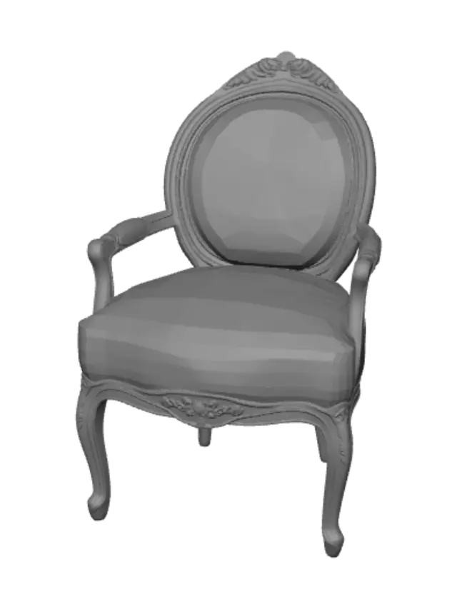 3D model for Louis XV velvet armchair