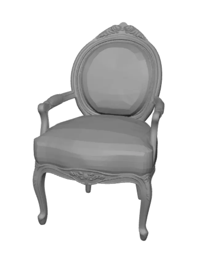 3D model for Louis XV velvet armchair