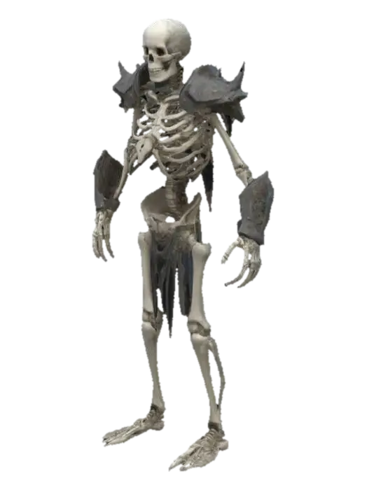Create a detailed 3D model of a skeleton warrior, featuring a humanoid structure with… - Animated-3D-modell, genererad av AI