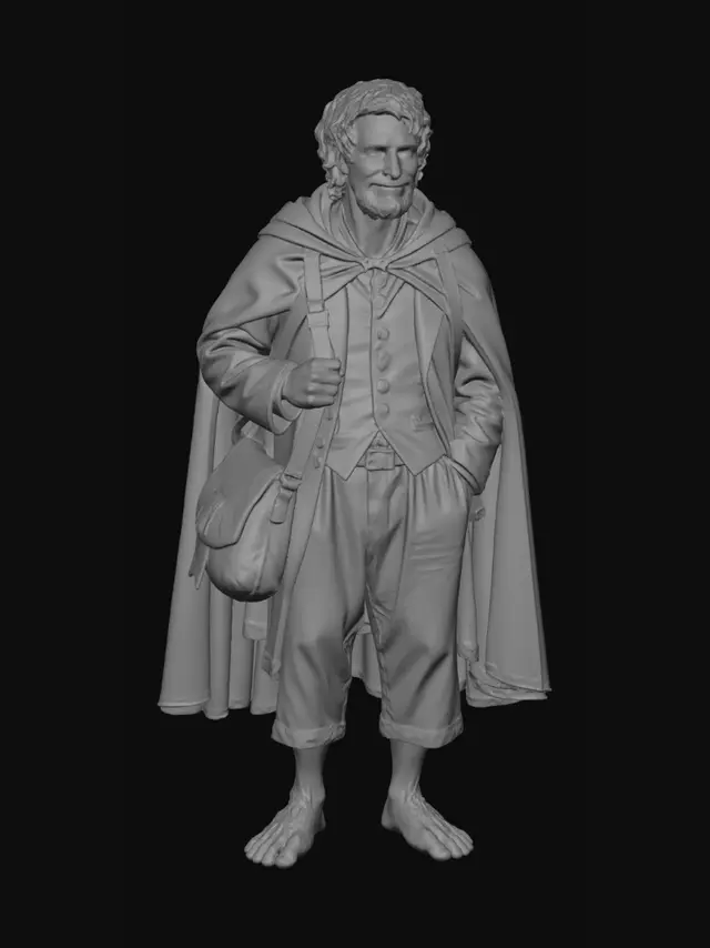 3D model for Barefoot Wanderer in a Brown Cloak