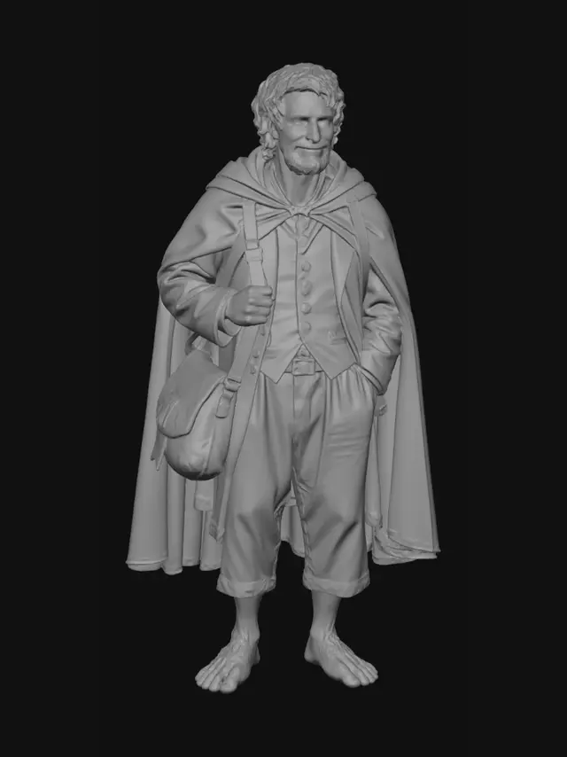 3D model for Barefoot Wanderer in a Brown Cloak