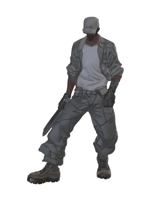 Industrial Dusk Ronin - Ganster 3D model, vytvořený pomocí AI